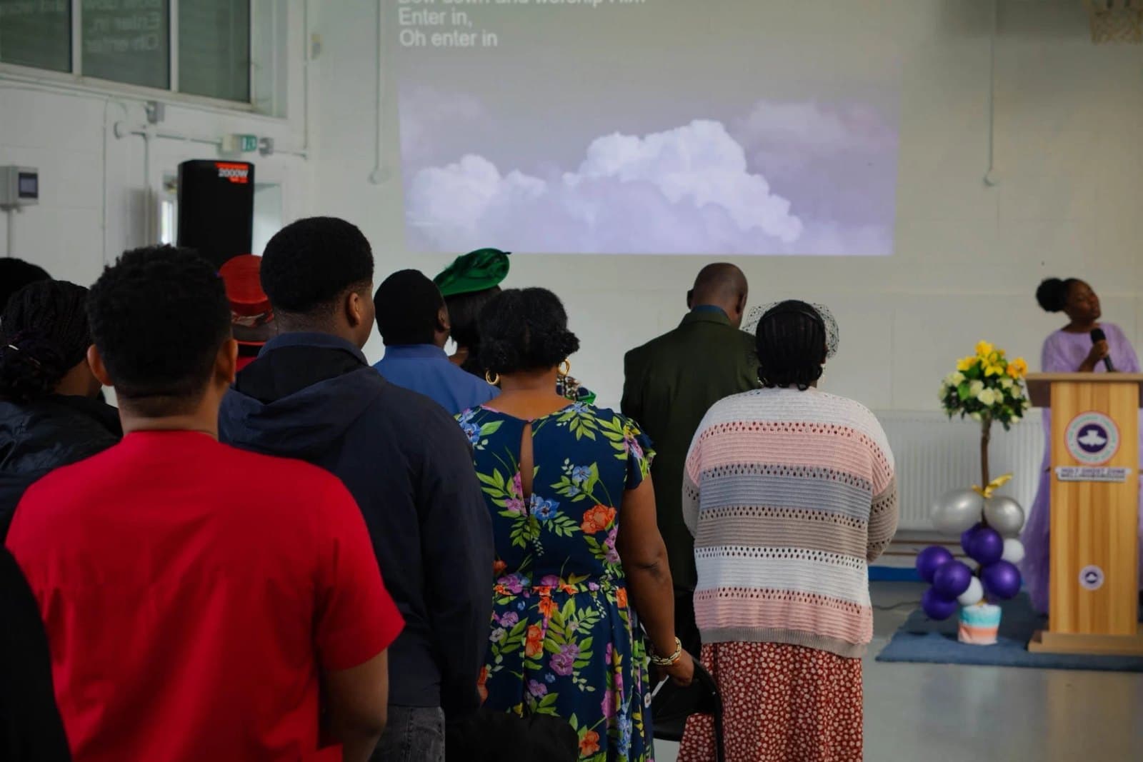The congregation gathered in worship at Holy Ghost Zone Wellingborough